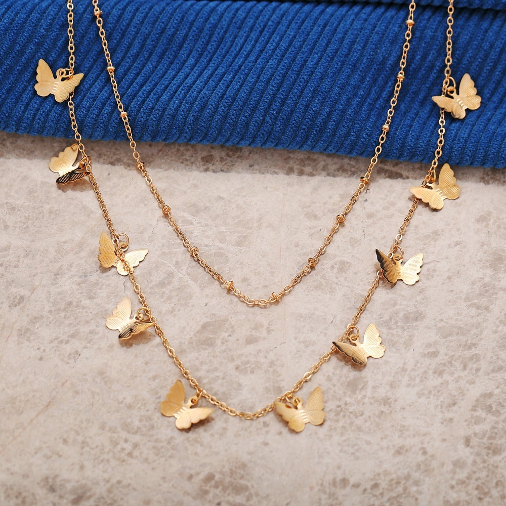 ⭐️Clearance ⭐️ ☀️Boutique ☀️Layered Butterfly Necklace - Picture 1 of 7